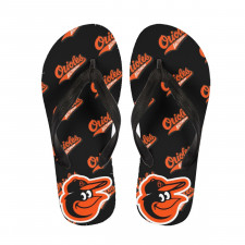 MLB Baltimore Orioles Flip Flops Thongs V-Strap Sandals - Baltimore Orioles Medley Monogram Wordmark