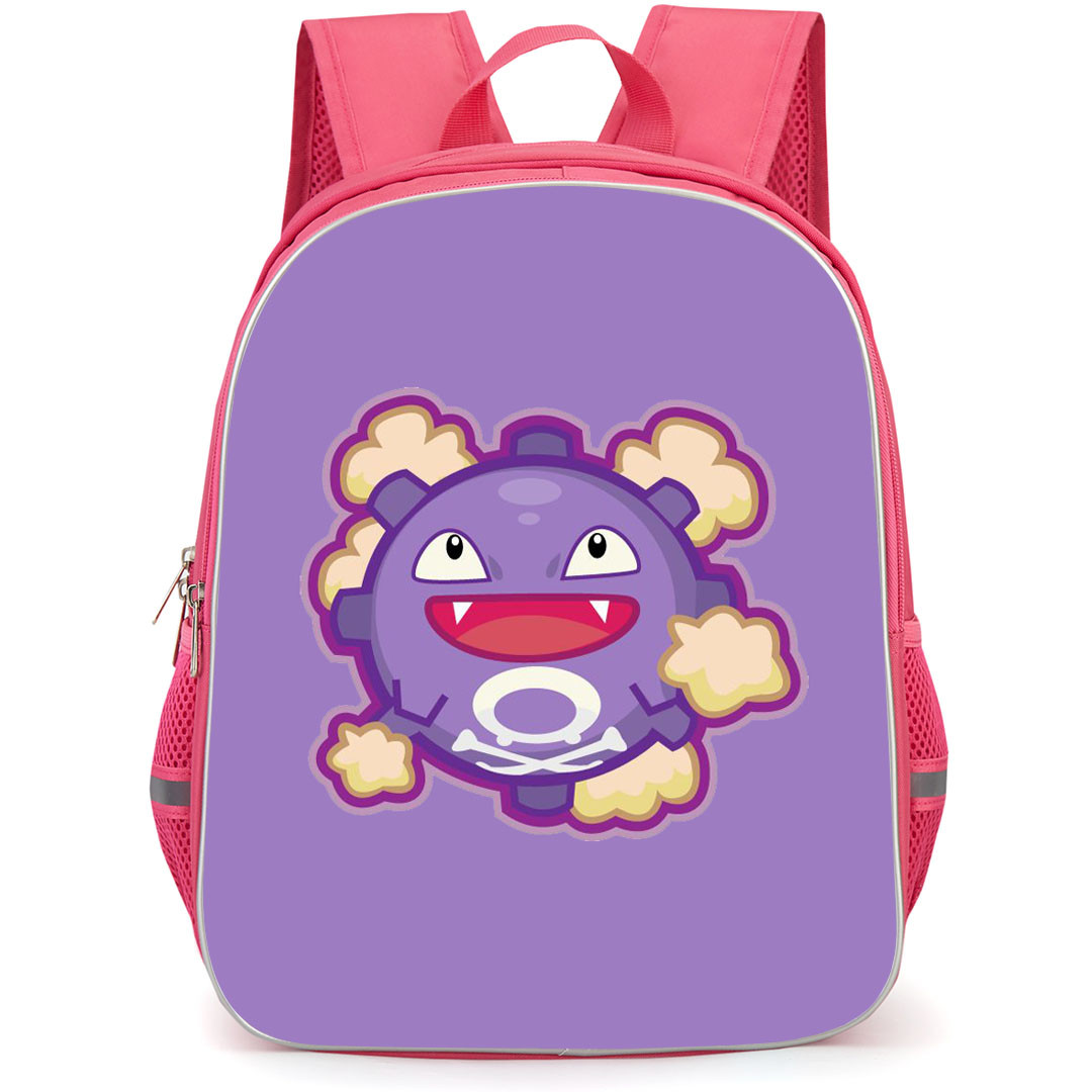 Pokemon Koffing Backpack StudentPack - Koffing Sticker Art On Purple Background
