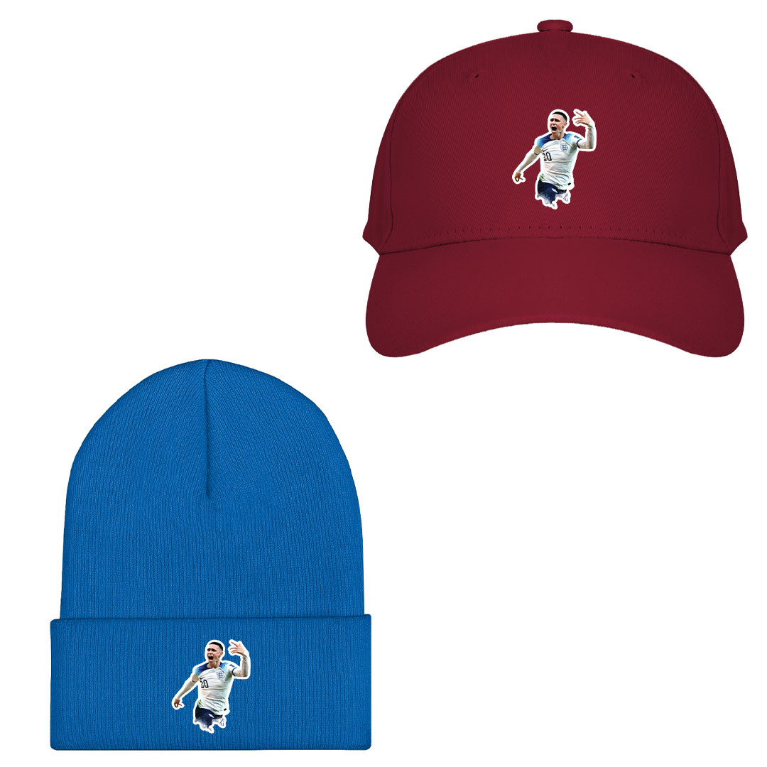 Phil Foden Baseball Cap Beanie - Phil Foden England National Team Celebration Sticker Art