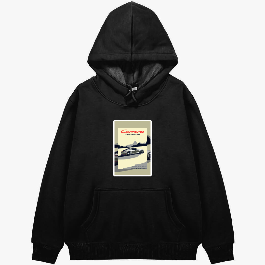 Porsche Hoodie Hooded Sweatshirt Sweater Jacket - Porsche Carrera Canvas Illustration Art