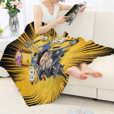 Minions Gru Blanket Throw - Young Gru Biking With Minions Movie Art