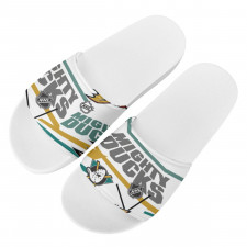 NHL Anaheim Ducks Slides Pool Slider Slide On Sandals - Anaheim Ducks Mania Collage Logo