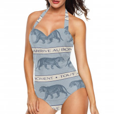 Burga Art Pattern Tankini Halter One Piece Women's Swimsuit - Burga Bon Moment Pattern Art Poster