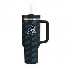 MLB Miami Marlins Quencher H2.0 FlowState Stanley Tumbler 40oz 1.18L - Miami Marlins Angels Medley Monogram Wordmark