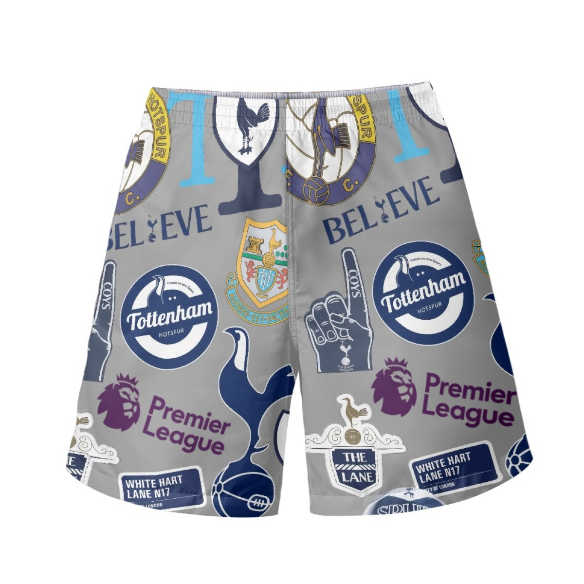 Tottenham Hotspur F.C Beach Shorts Swim Pants Swimming Trunks - Tottenham Hotspur F.C Mania Collage Logo