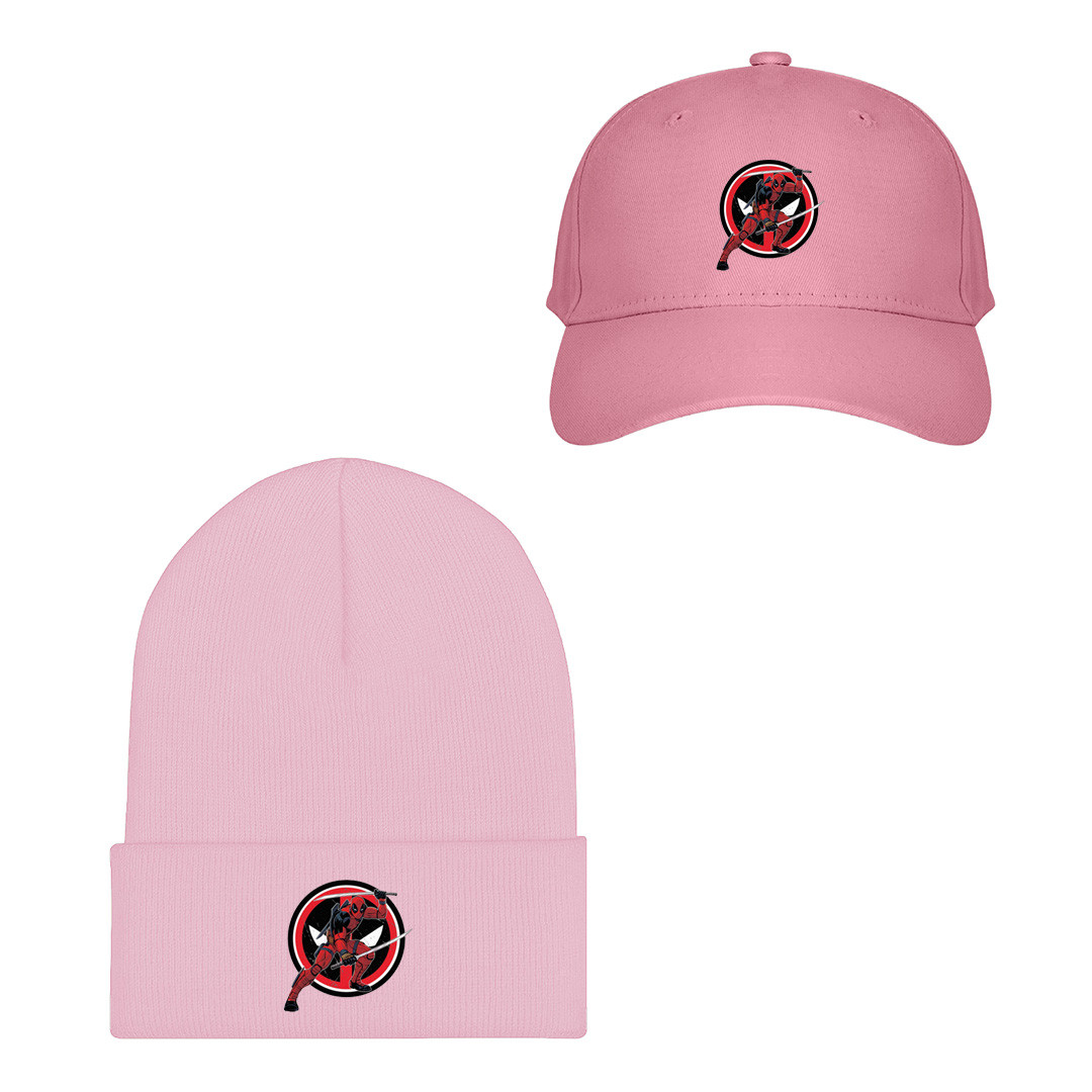Deadpool Baseball Cap Beanie Hat - Deadpool Ready to Fight Round Sticker