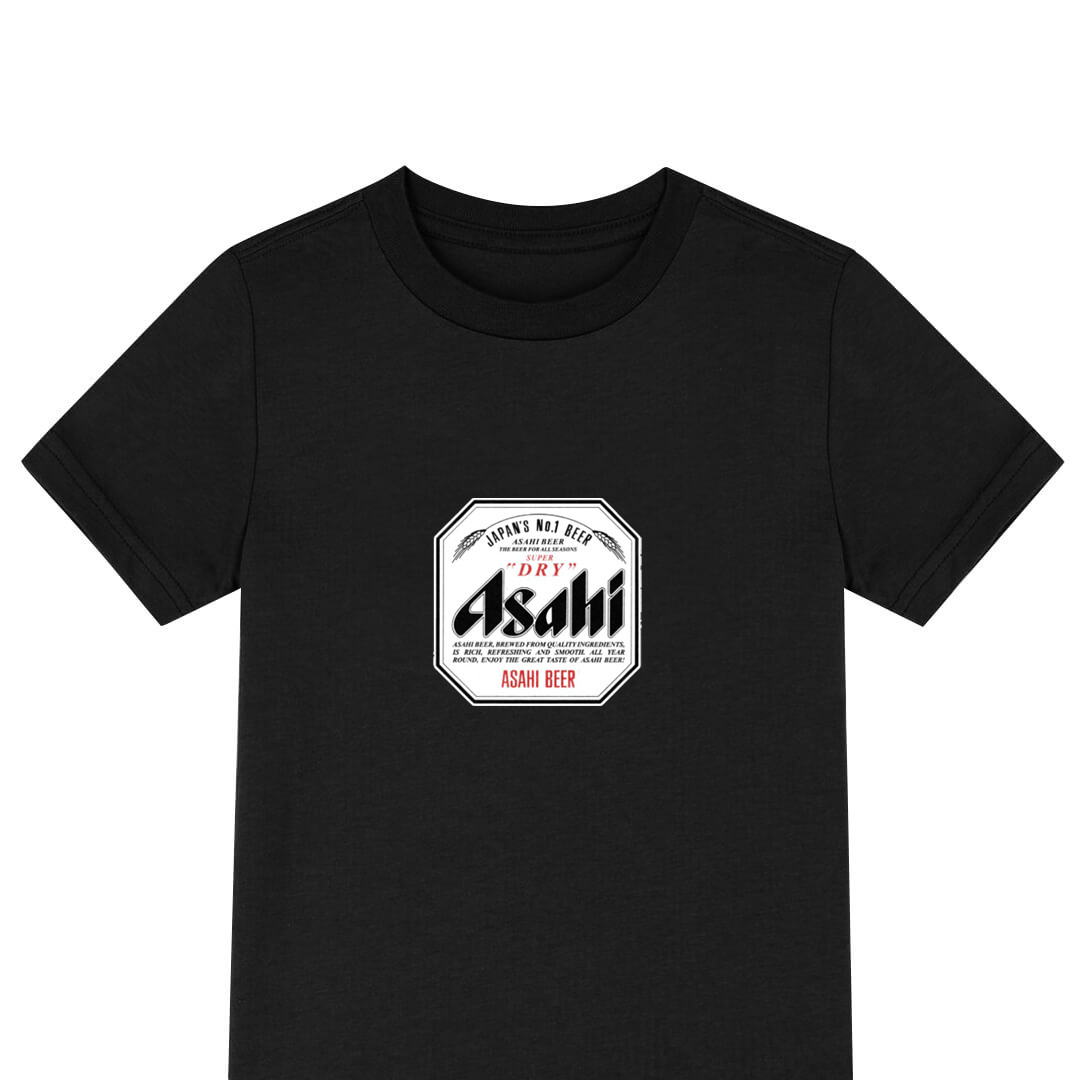 Asahi Breweries Tee Shirt T-Shirt Short Sleeve - Asahi Breweries Old Advertisement With Sticker