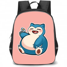 Pokemon Snorlax Backpack StudentPack - Snorlax Hold Flower Chibi Art
