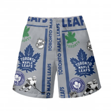 NHL Toronto Maple Leafs Beach Shorts Swim Pants Swimming Trunks - Toronto Maple Leafs Mania Collage Logo