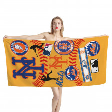 MLB New York Mets Bath Beach Towel - New York Mets Mania Collage Logo