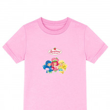 Strawberry Shortcake Tee Shirt T-Shirt Short Sleeve - Characters Hand In Hand Jumping