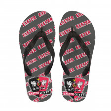 Exeter City FC Flip Flops Thongs V-Strap Sandals - Exeter Football Club Medley Monogram Wordmark