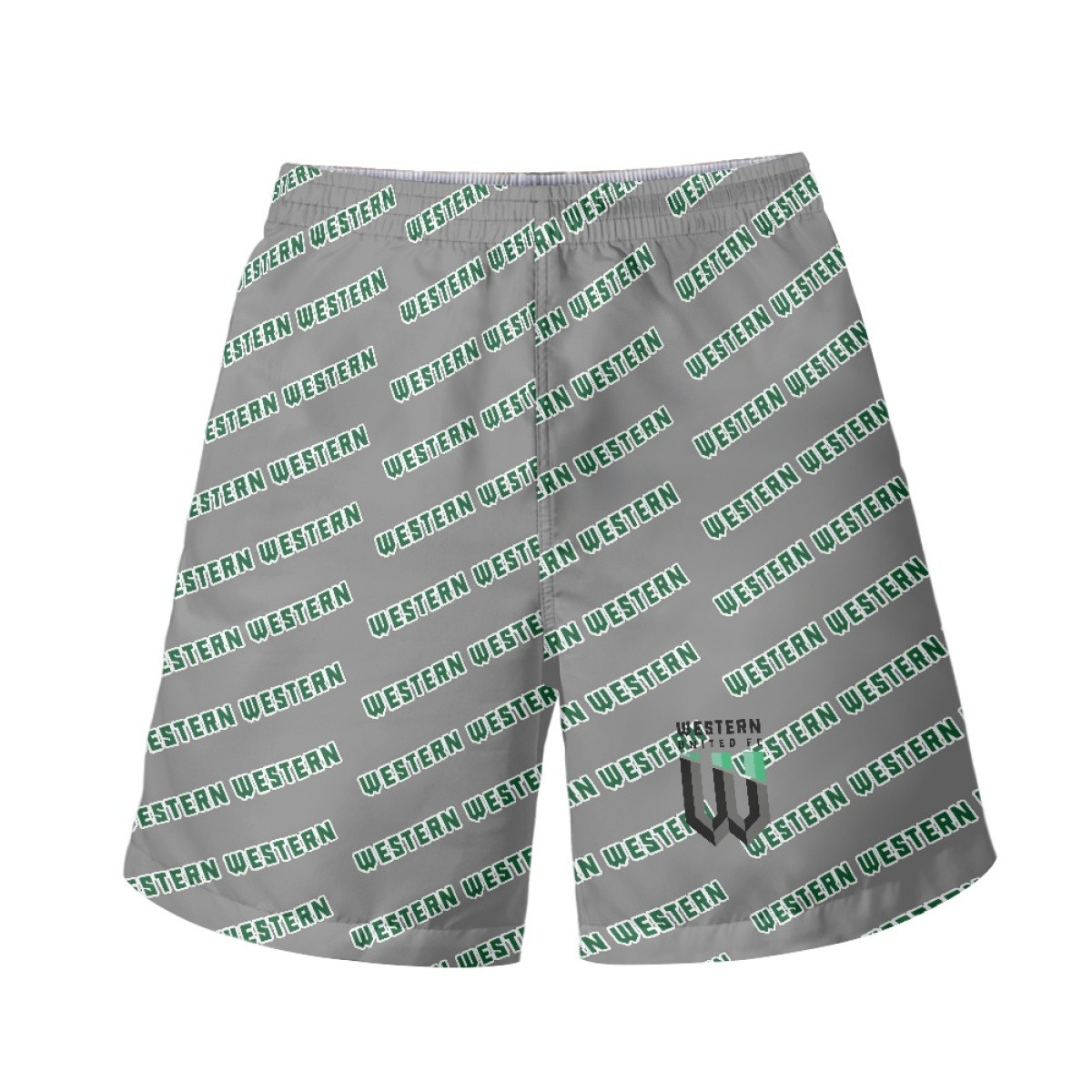 Western United FC Beach Shorts Swim Pants Swimming Trunks - Western United Football Club Medley Monogram Wordmark
