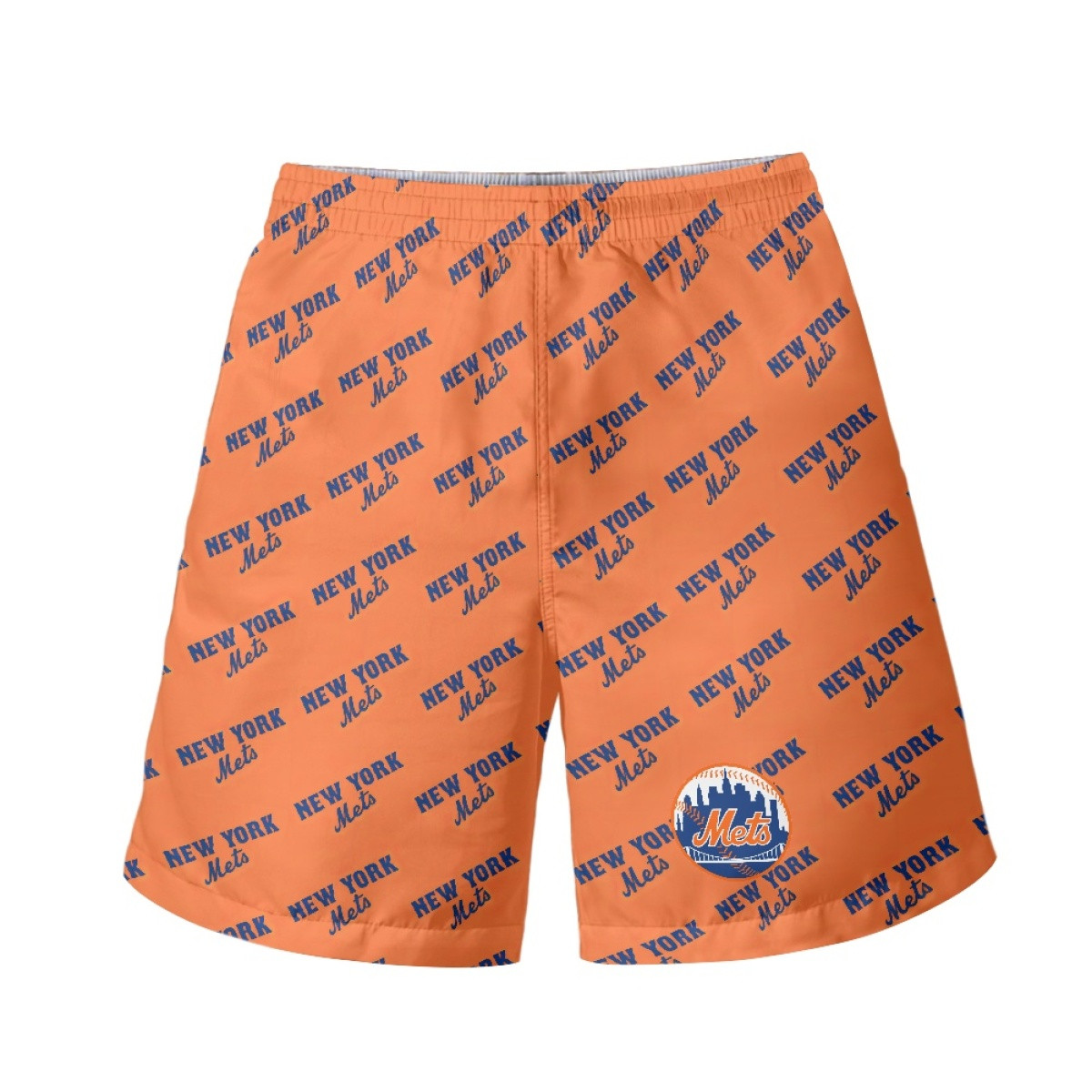 MLB New York Mets Beach Shorts Swim Pants Swimming Trunks - New York Mets Medley Monogram Wordmark