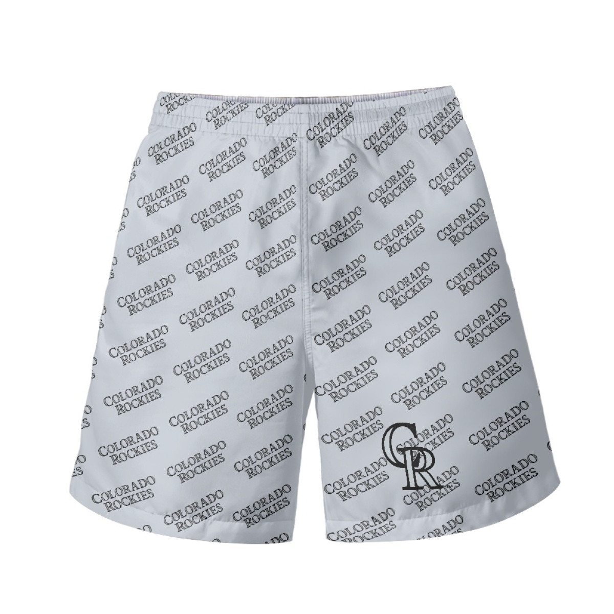 MLB Colorado Rockies Beach Shorts Swim Pants Swimming Trunks - Colorado Rockies Medley Monogram Wordmark