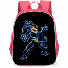 Pokemon Machamp Backpack StudentPack - Machamp Neon Art On Black Background