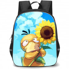 Pokemon Psyduck Backpack StudentPack - Psyduck Holding Sunflower