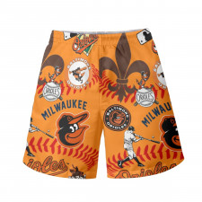 MLB Baltimore Orioles Beach Shorts Swim Pants Swimming Trunks - Baltimore Orioles Mania Collage Logo
