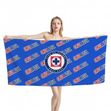 Cruz Azul Bath Beach Towel - Azul Football Club Medley Monogram Wordmark