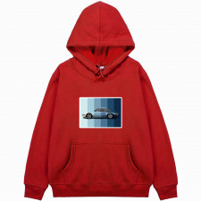 Porsche Hoodie Hooded Sweatshirt Sweater Jacket - Porsche 911 Illustration On Blue Palette Background