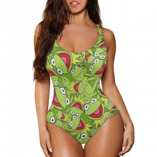 Sesame Street Kermit The Frog One Piece Girls and Women's Swimsuit - Sesame Street Kermit The Frog Avatar Collage