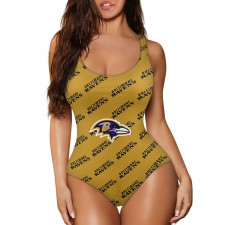 NFL Baltimore Ravens One Piece Girls and Women's Swimsuit - Baltimore Ravens Medley Monogram Wordmark