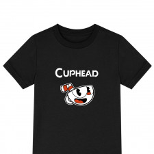 Cuphead Tee Shirt T-Shirt Short Sleeve - Cuphead Smiling Sticker Art