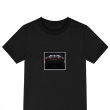 Buggati Tee Shirt T-Shirt Short Sleeve - Bugatti La Voiture Noire Rear On Black Background
