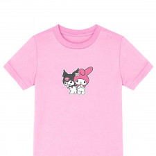 Sanrio kuromi And Melody Tee Shirt T-Shirt Short Sleeve - Melody And kuromi Standing Sticker