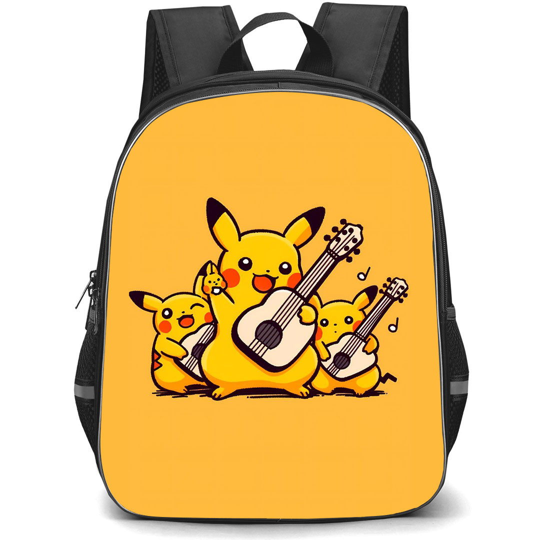 Pokemon Pikachu Backpack StudentPack - Pikachu Playing Guitar Chibi Art