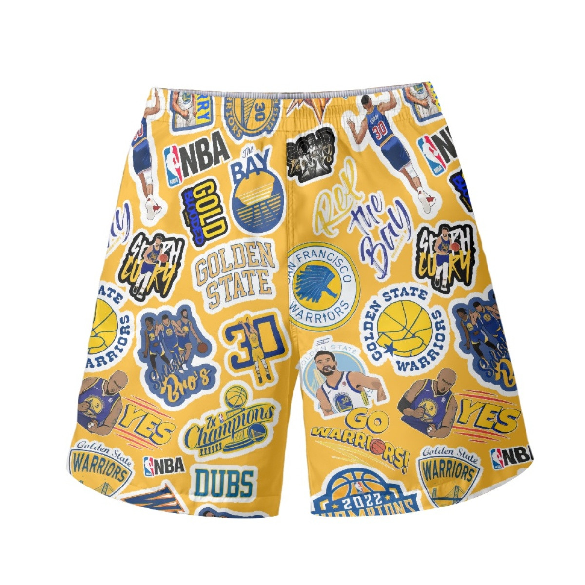 NBA Golden State Warriors Beach Shorts Swim Pants Swimming Trunks - Golden State Warriors Mania College Logo