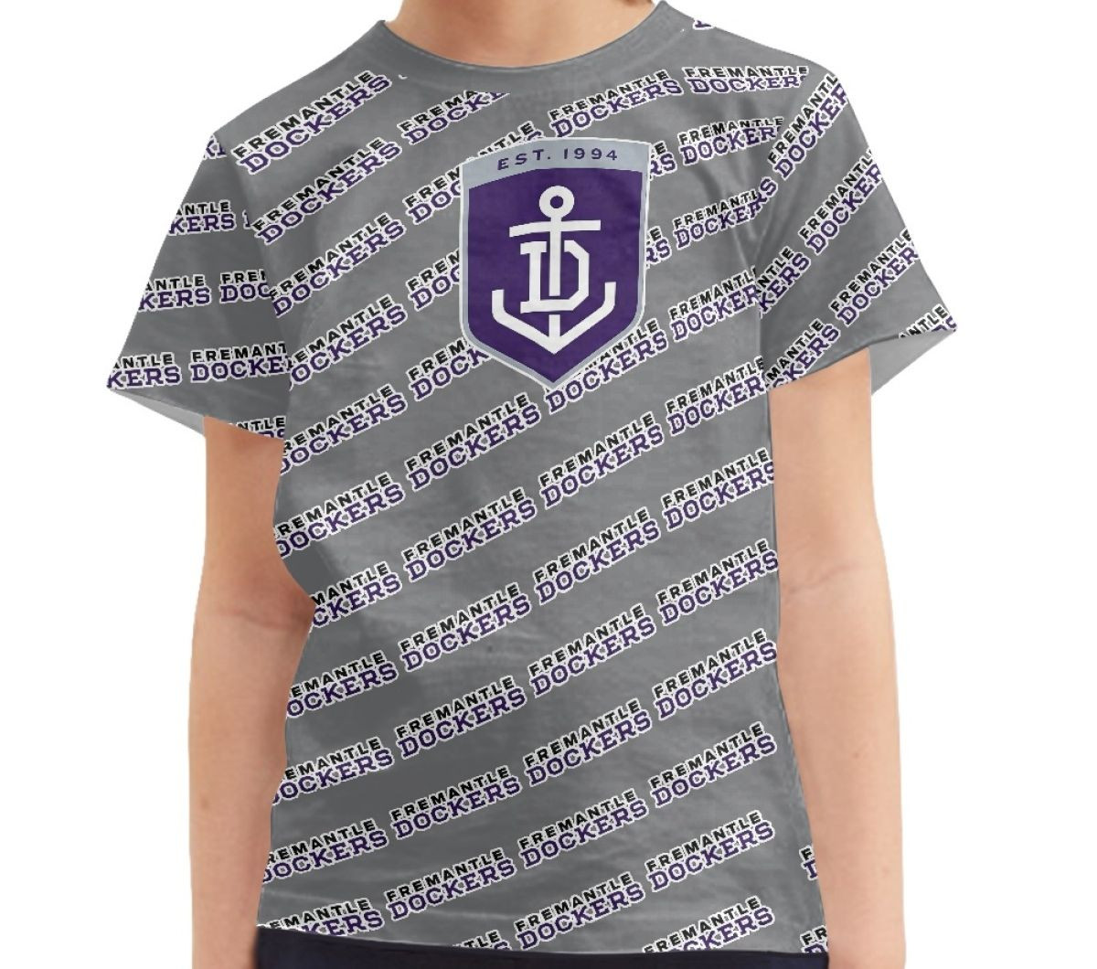 Fremantle Dockers Football Club Tee T-Shirt - Dockers Football Club Medley Monogram Wordmark