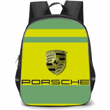 Porsche Backpack StudentPack - Logo in Green Yellow Stripe Background