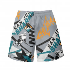 NHL San Jose Sharks Beach Shorts Swim Pants Swimming Trunks - San Jose Sharks Mania Collage Logo