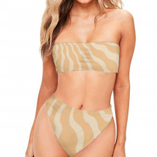 Burga Art Pattern Bandeau Bikini Two Piece Women's Swimsuit - Burga Sunny Bunny Art Poster