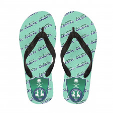 Al Ahil Saudi FC Football Club Flip Flops Thongs V-Strap Sandals - Ahil Football Club Medley Monogram Wordmark