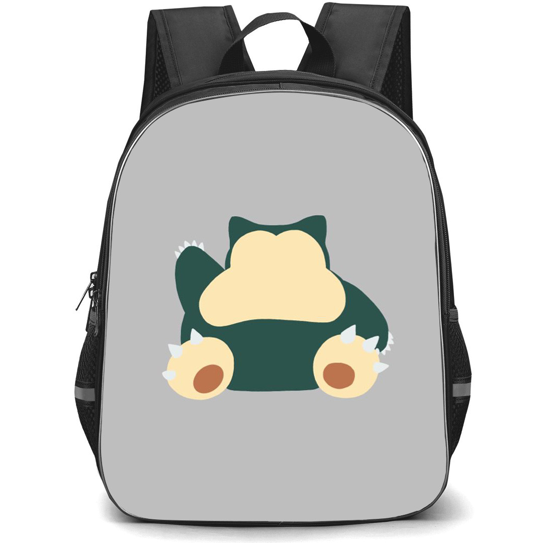 Pokemon Snorlax Backpack StudentPack - Snorlax Minimalist Art On Gray Background