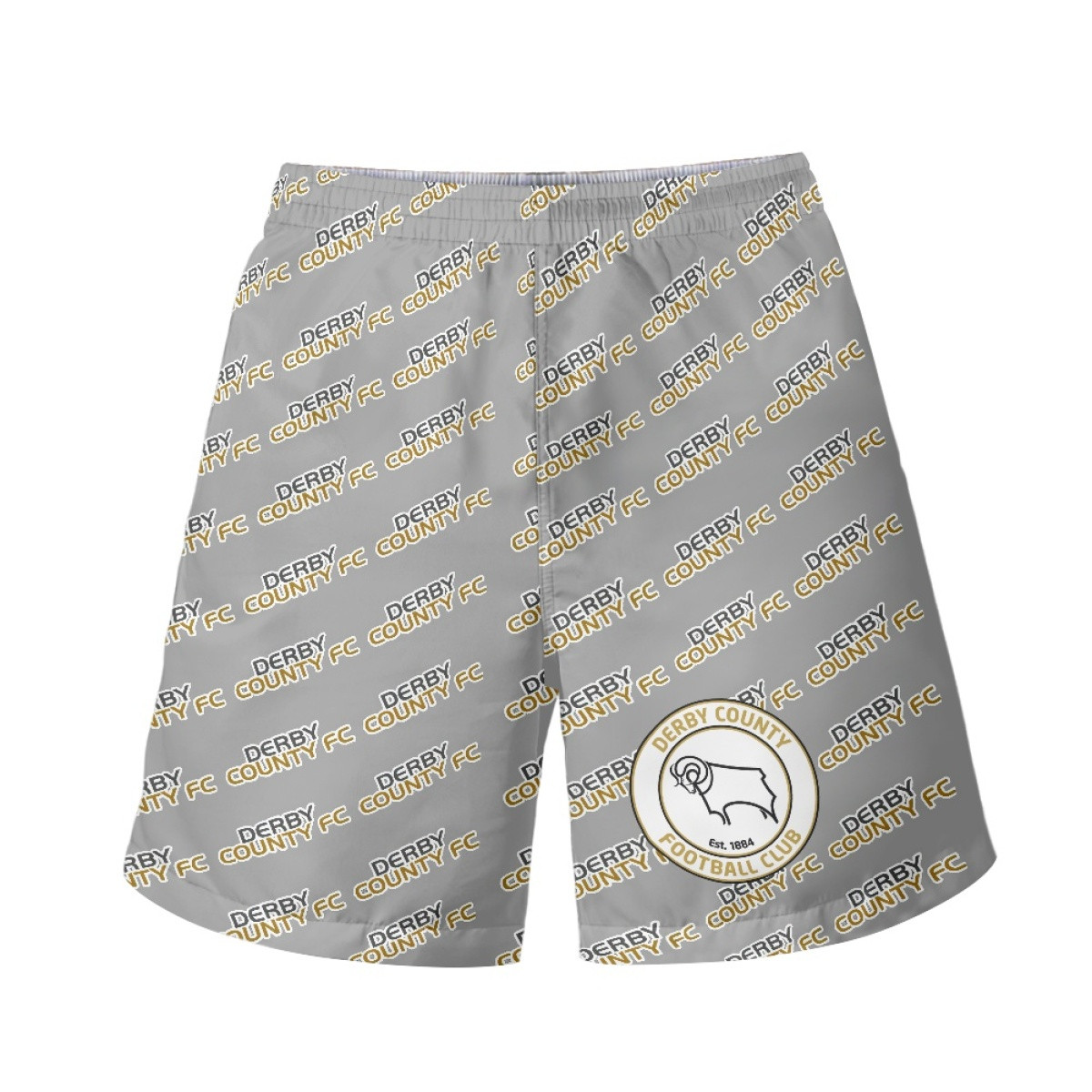 Derby County FC Beach Shorts Swim Pants Swimming Trunks - Derby Football Club Medley Monogram Wordmark