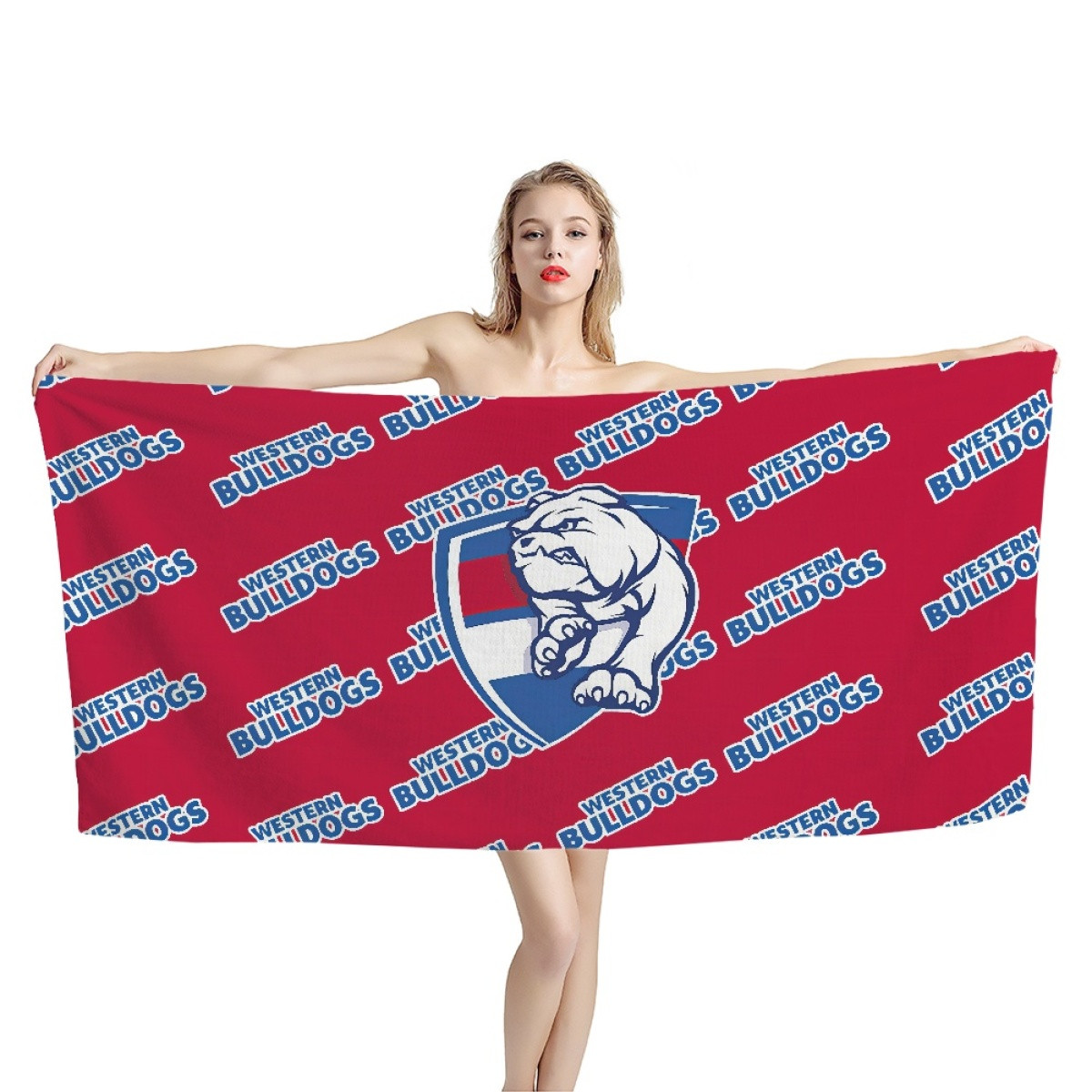 Western Bulldogs Football Club Bath Beach Towel - Bulldogs Football Club Medley Monogram Wordmark