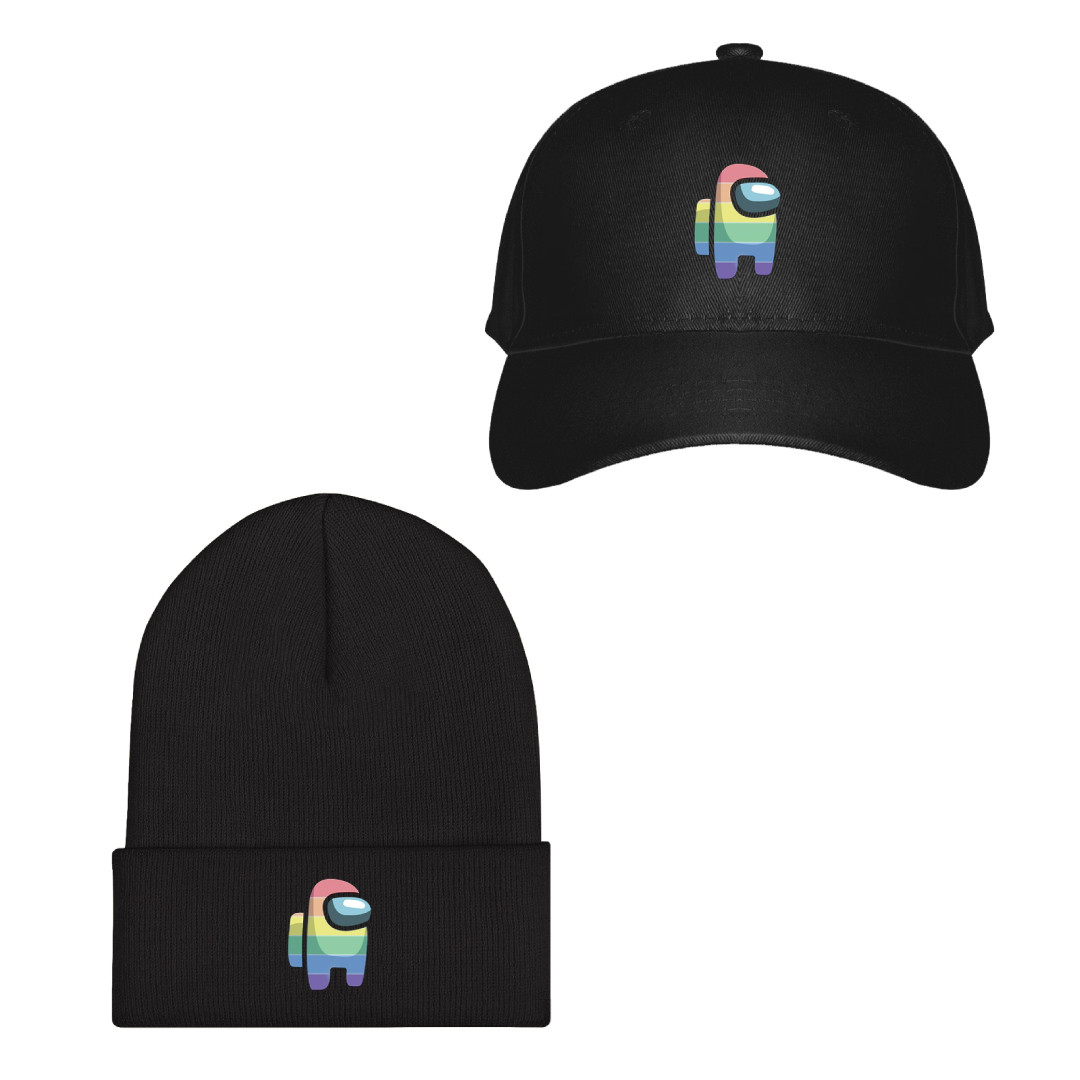 Among Us Baseball Cap Beanie Hat - Among Us Pride Sticker