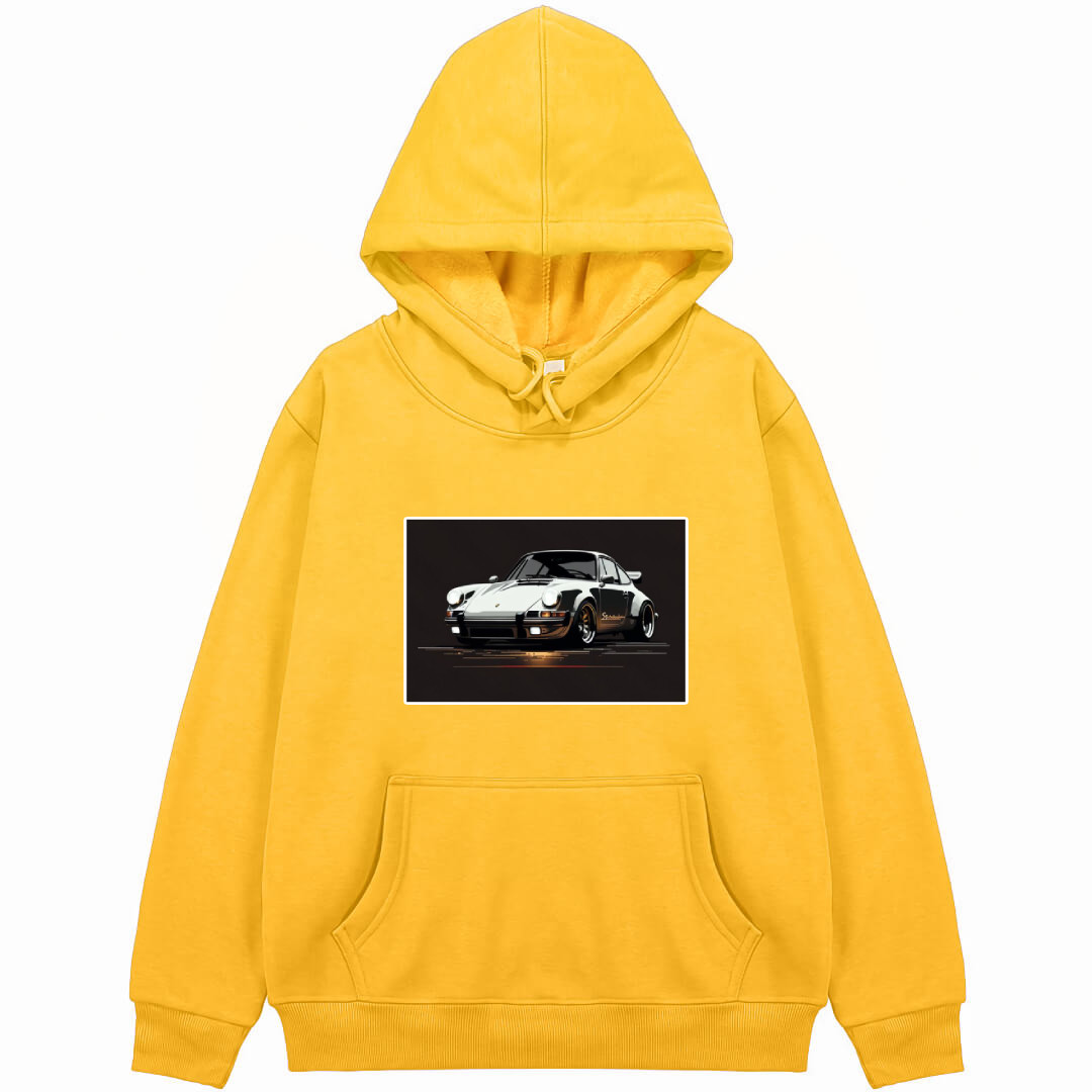 Porsche Hoodie Hooded Sweatshirt Sweater Jacket - Porsche 911 Illustration Art On Dark Background