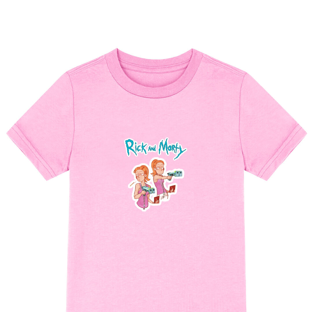 Rick And Morty Summer Smith Tee Shirt T-Shirt Short Sleeve - Summer Smith Holding Gun Art