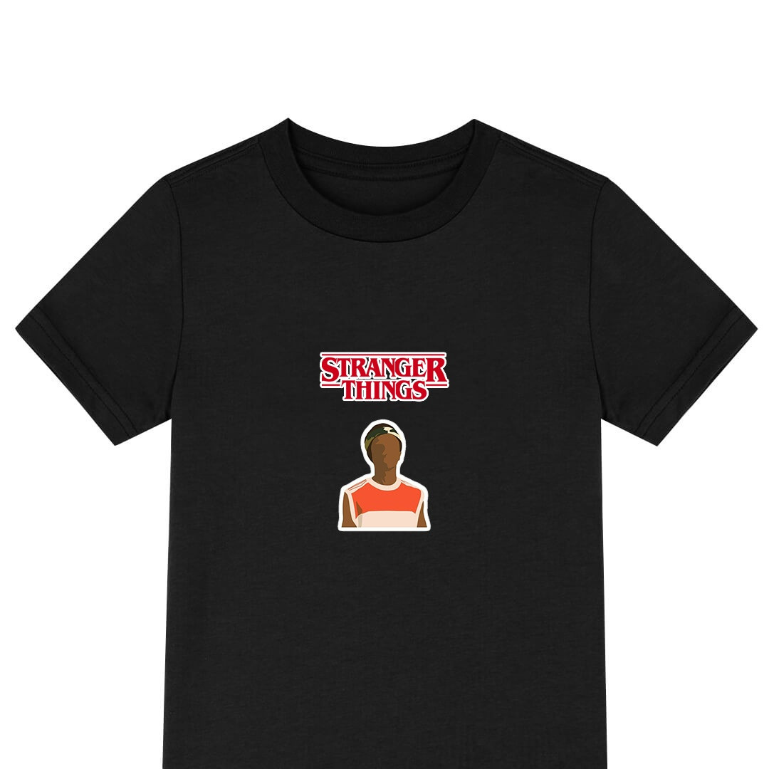 Stranger Things Lucas Tee Shirt T-Shirt Short Sleeve - Lucas Minimalist Sticker Art