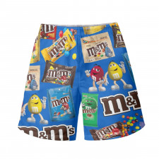 M&Ms Beach Shorts Swim Pants Swimming Trunks - M&Ms Mania Collage Logo