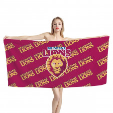 Brisbane Lions Football Club Bath Beach Towel - Brisbane Football Club Medley Monogram Wordmark