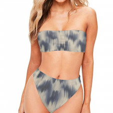 Burga Art Pattern Bandeau Bikini Two Piece Women's Swimsuit - Burga Avalanche Pattern Art Poster