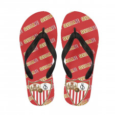 Sevilla FC Flip Flops Thongs V-Strap Sandals - Sevilla Football Club Medley Monogram Wordmark