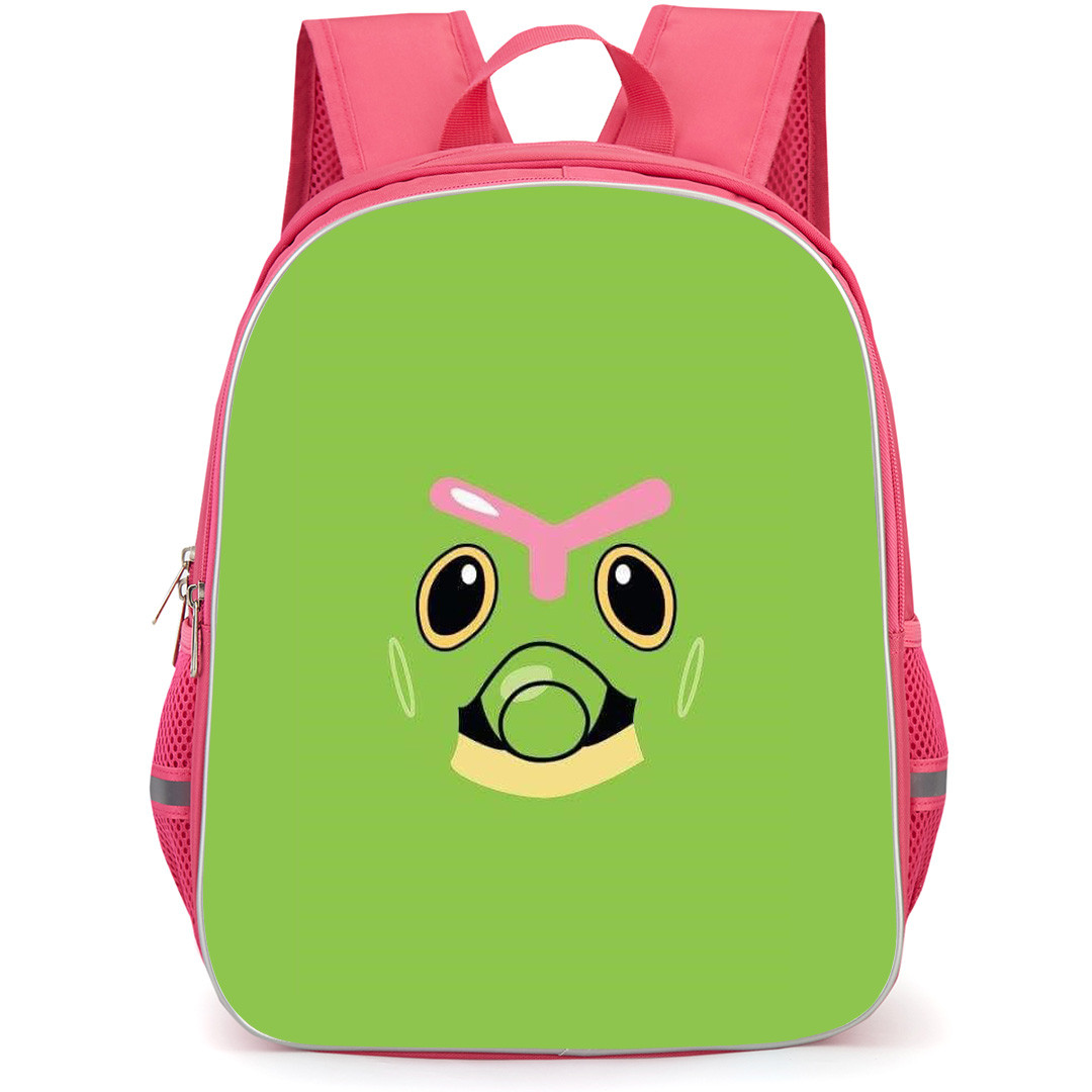 Pokemon Caterpie Backpack StudentPack - Caterpie Minimalist Art On Green Background
