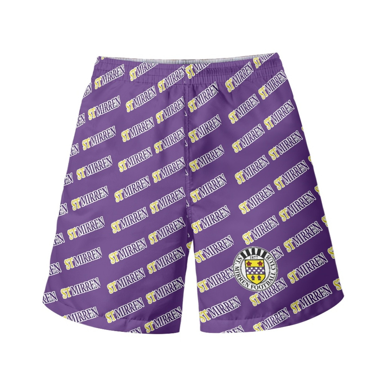 ST Mirren FC Beach Shorts Swim Pants Swimming Trunks - Mirren Football Club Medley Monogram Wordmark