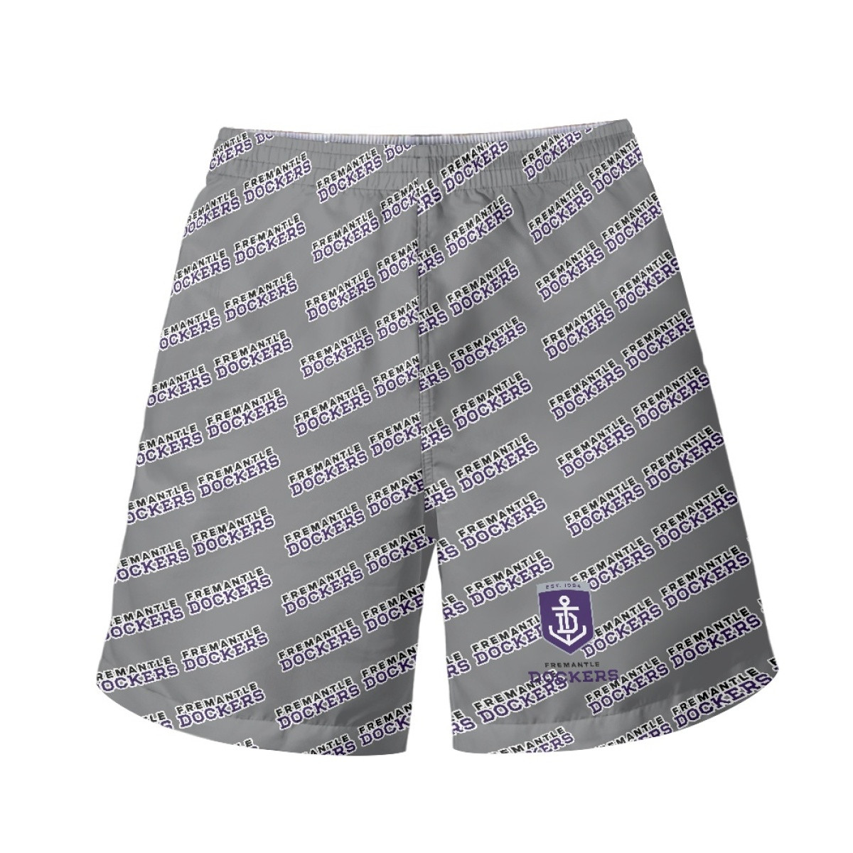 Fremantle Dockers Football Club Beach Shorts Swim Pants Swimming Trunks - Dockers Football Club Medley Monogram Wordmark